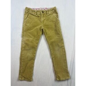 Bisby Kids‎ Mustard Yellow Corduroy Pants Floral Size 4 Adjustable Waist